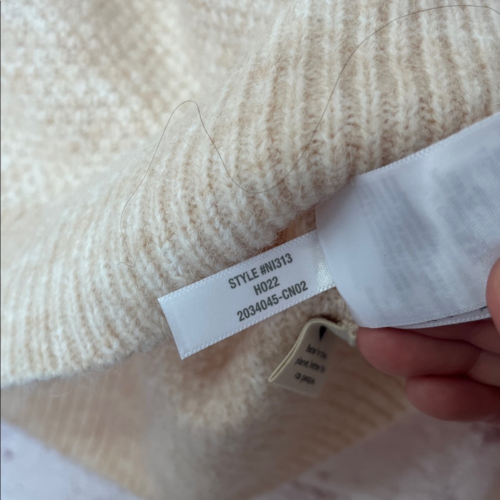 Madewell Cable Havener Pullover in Heather Powder Alpaca Wool Blend NWT Small - Picture 9 of 12